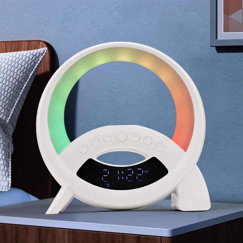 Wireless Charging Multi-function Bluetooth Speaker with Alarm Clock Nightlight