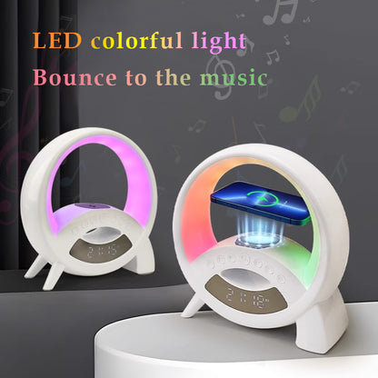 Wireless Charging Multi-function Bluetooth Speaker with Alarm Clock Nightlight